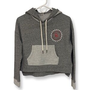 Oklahoma University NCAA Sideline Cropped Hoodie Sweatshirt